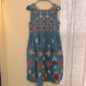 Anthropologie EUC gorgeous patterned embroidered dress.